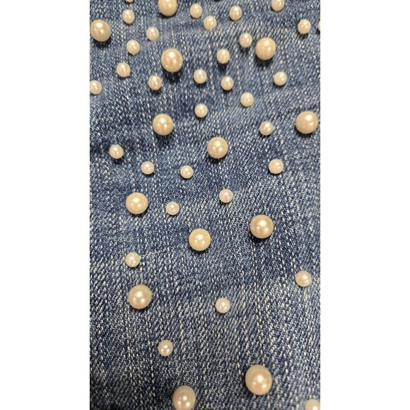 Current Elliott Loved Destroy Pearls The Fling Boyfriend Crop Jeans Size 31x28 - Picture 9 of 14